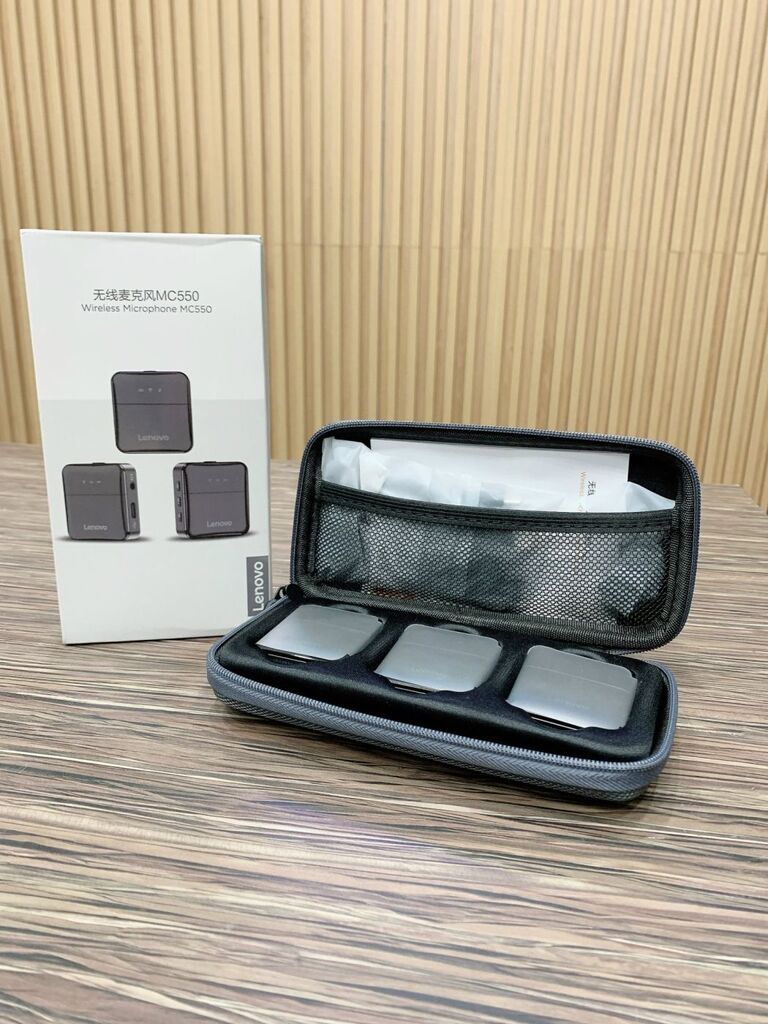  Mic thu âm không dây cài áo hãng LENOVO MC550 2TX + 1RX - Ảnh 5