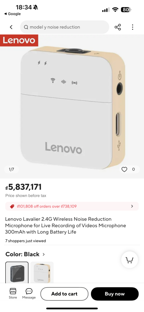  Mic thu âm không dây cài áo hãng LENOVO MC550 2TX + 1RX - Ảnh 2