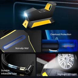 Máy bơm lốp xe hơi Hãng CARSUN , bơm điện oto 100W, có đèn pin ( Hàng Amazon M…