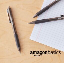Hộp 12 chiếc bút bi Amazon Basics ( Mỹ ) B09PNYMC23 - Màu đen. Viết trơn & chữ…