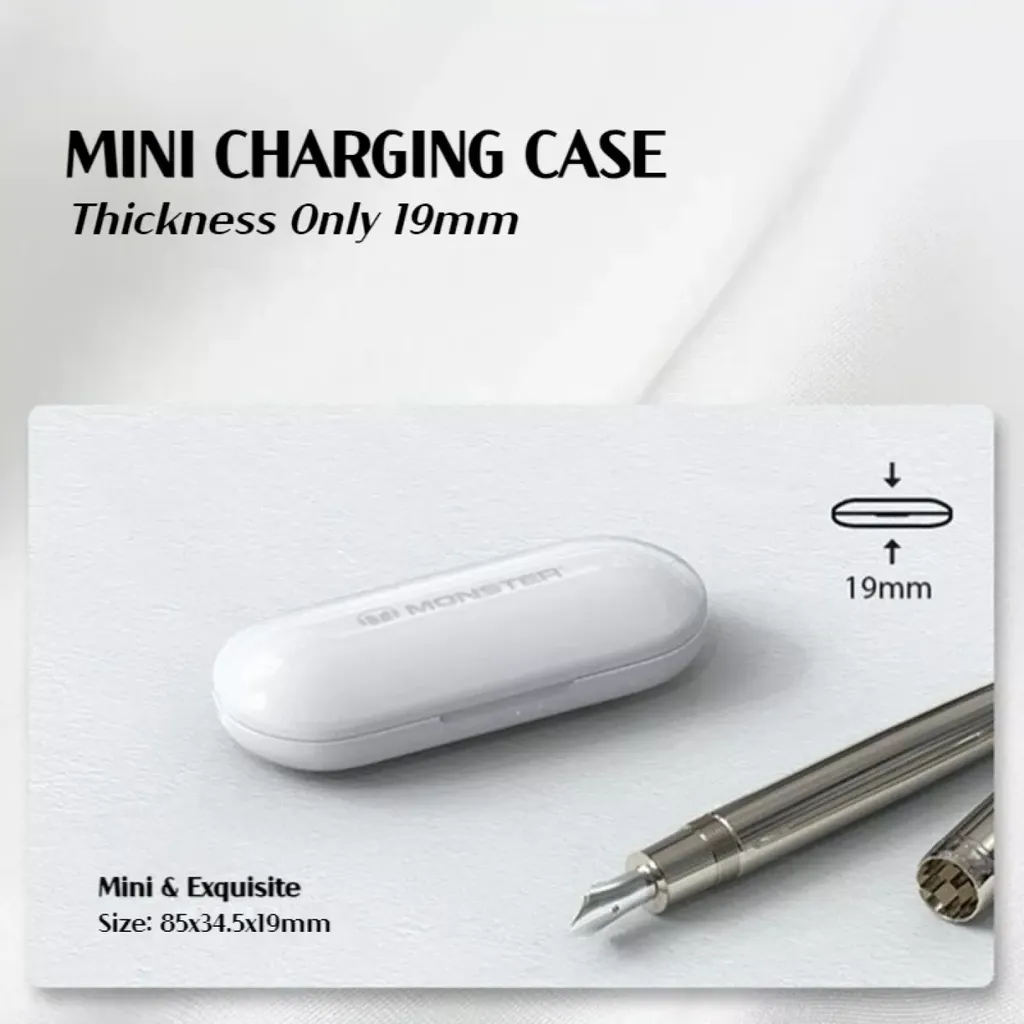 Tai nghe TWS M1007 hãng Monster SuperSlim AirLink - chip Qualcomm aptX - Ảnh 3