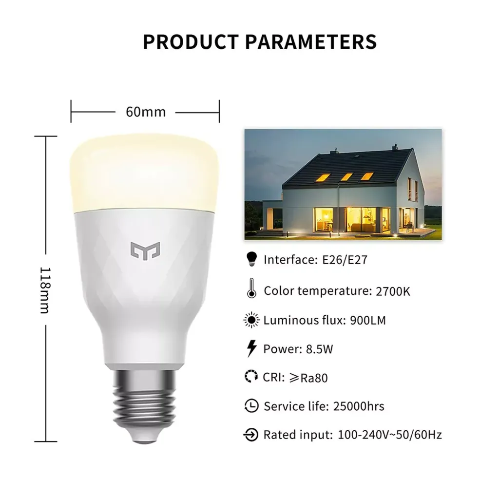 Bóng đèn LED thông minh XIAOMI Yeelight W3 E26/E27, điều khiển App, đèn RGB, bản quốc tế - Ảnh 4