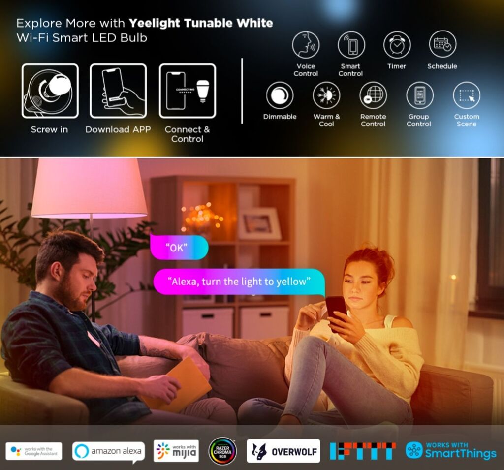 Bóng đèn LED thông minh XIAOMI Yeelight W3 E26/E27, điều khiển App, đèn RGB, bản quốc tế - Ảnh 7