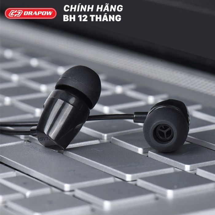 Tai nghe Drapow Twister C10 chính hãng nghe nhạc dây xoắn kéo dài , chân cắm 3.5mm - Ảnh 6