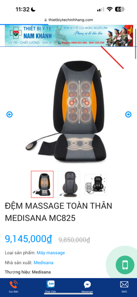 Đệm ghế Massage hãng MEDISANA ( Đức ) Model : MC825 - Ảnh 7