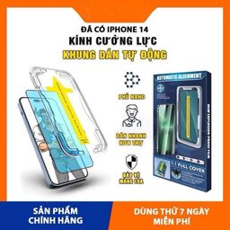Kính cường lực tự dán iPhone khung dán tự động siêu dễ dán, viền mỏng, chống b…