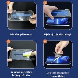 Kính cường lực tự dán iPhone khung dán tự động siêu dễ dán, viền mỏng, chống b…