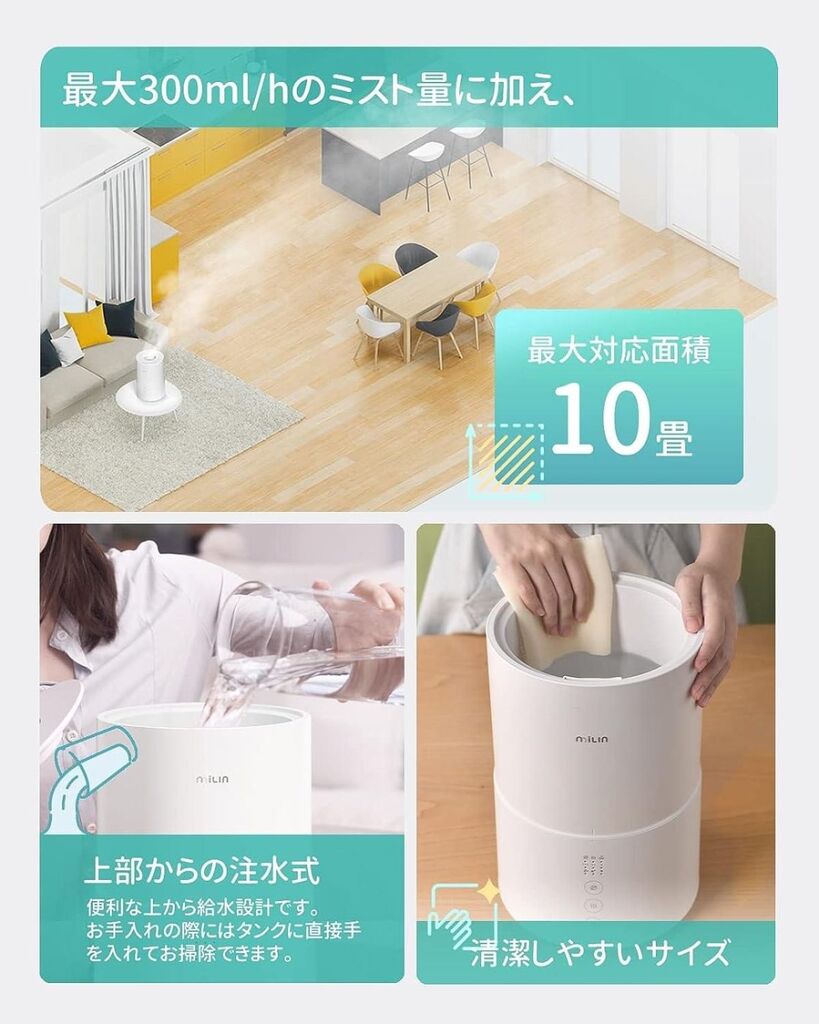 Máy tạo ẩm , diệt khuẩn bằng điện phân nước MILIN ML9HM0010 - hộp xấu - Ảnh 7