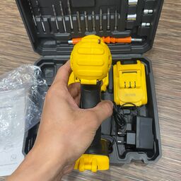Bộ Máy khoan & vặn vít không dây hãng DUNLANDI , 2 pin rời, kèm hộp full phụ k…