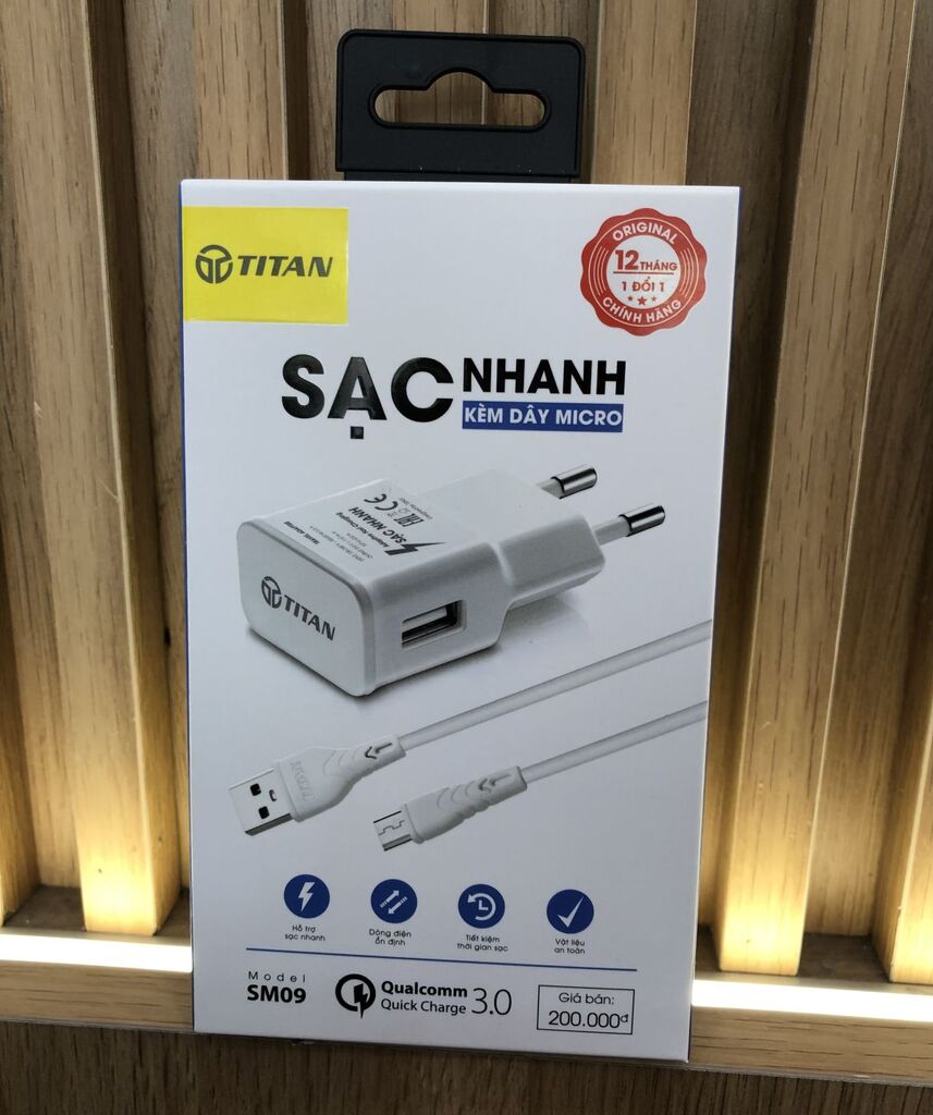 Bộ sạc nhanh chính hãng TITAN SM09 (kèm cáp Micro dài 25cm) - Ảnh 3
