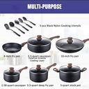 Bộ nồi,chảo 16 món hãng Allgetc ( Amazon Mỹ ) dùng được bếp từ,ko chứa PFOA, đạt chuẩn FDA Mỹ  - Ảnh 8