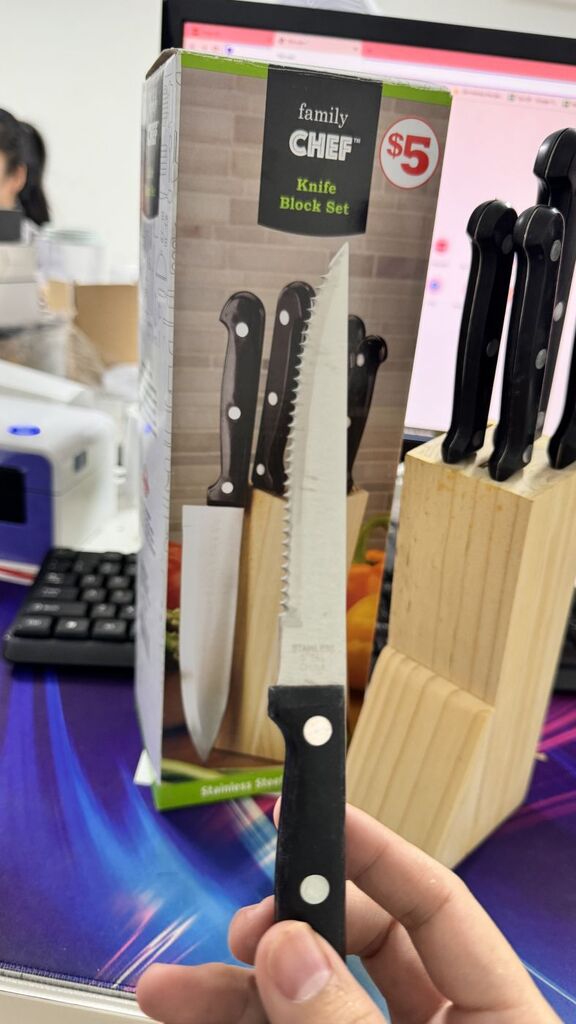 Bộ dao làm bếp 6 Món Family CHEF - kèm đế gỗ - Ảnh 5