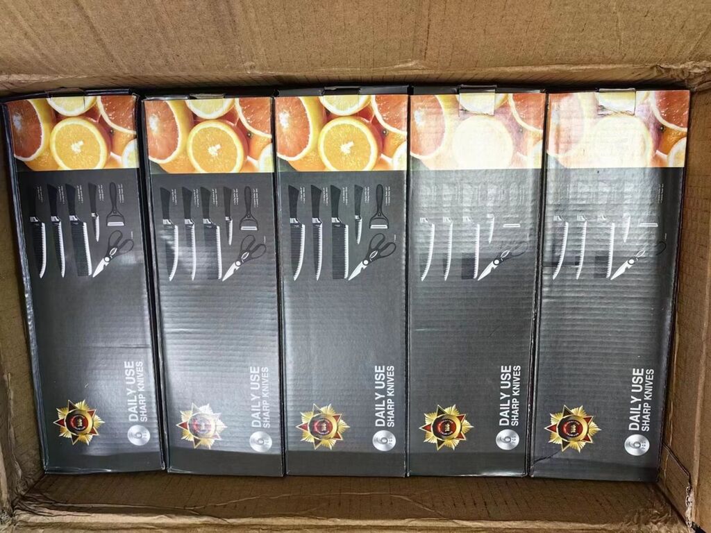 Bộ dao làm bếp 6 món SHARP KNIFE ( Fullbox ) - sản phẩm phân khúc bình dân - hộp xấu - Ảnh 4
