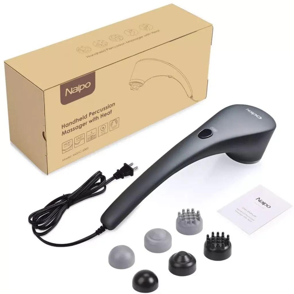 Máy Massage cầm tay NAIPO MGPC-5000 ( thuộc Aukey - Đức), đầu bi xoay nóng