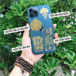 Miếng Dán Linh Phù cho điện thoại- hình Tài Lộc, May Mắn, Phong Thuỷ (Dán Điện…