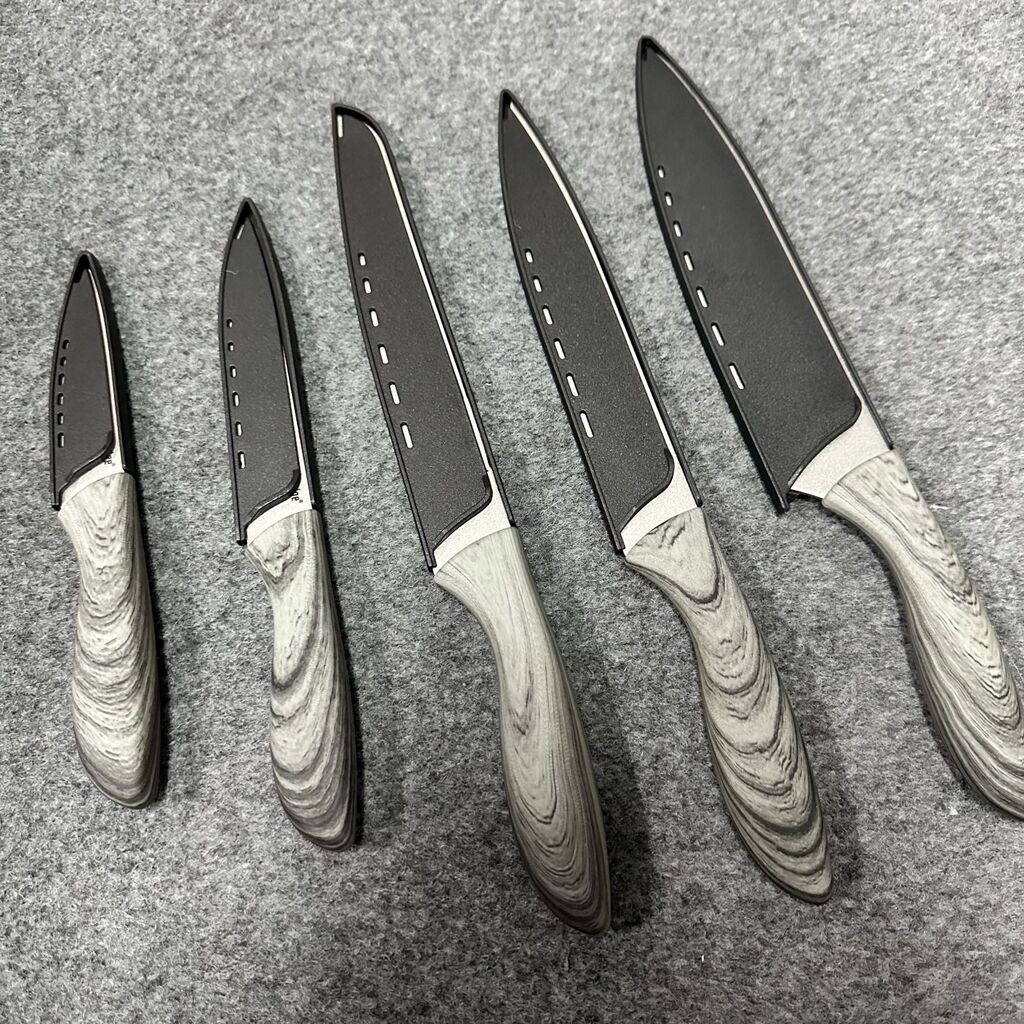 Bộ dao làm bếp chuyên nghiệp 5 món hãng Bravedge ( Amazon Mỹ ) thép không gỉ , có bọc dao - Ảnh 6