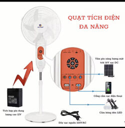 Quạt cây tích điện 16 inch chính hãng Easy Power EP-3616 (không bao gồm acquy…