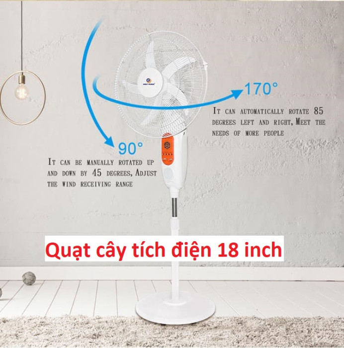 Quạt cây tích điện 18 inch hãng Easy Power EP-3618, quạt cỡ lớn,sạc điện 220v  (HỘP XẤU)