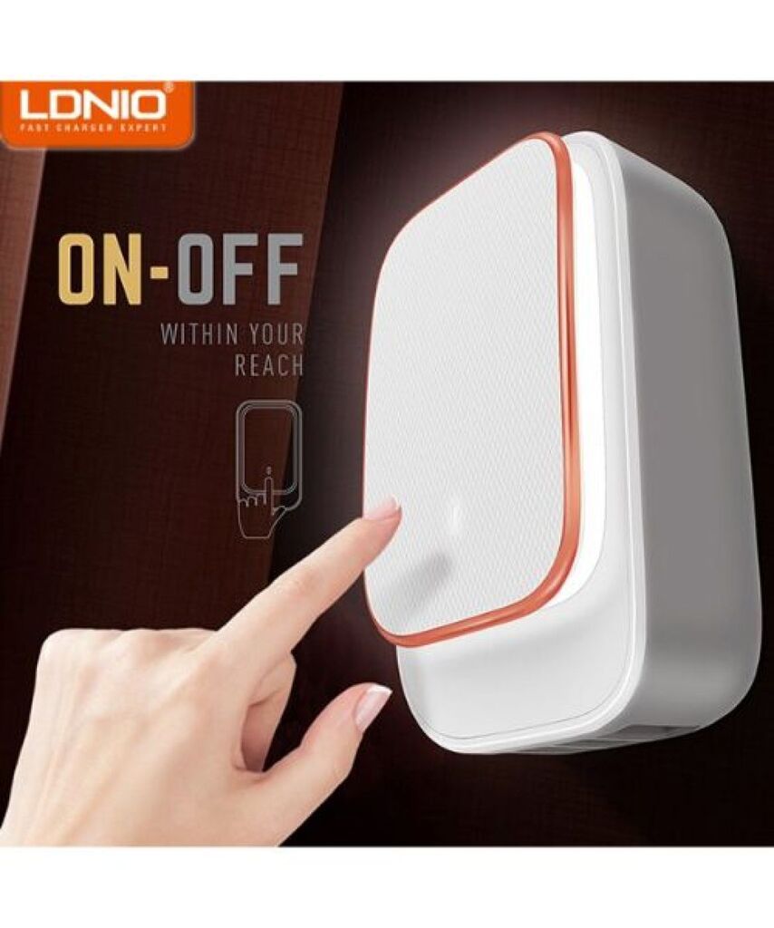 Sạc 4 cổng kiêm đèn ngủ cảm ứng hãng LDNIO A4405 ( Hàng trưng bày , vỏ cũ , ruột mới) - Ảnh 3