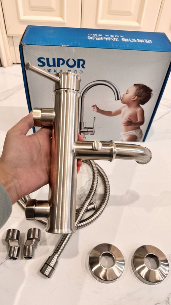 BỘ VÒI TẮM HOA SEN INOX SUPOR 251702-02-LS nóng lạnh - Ảnh 5