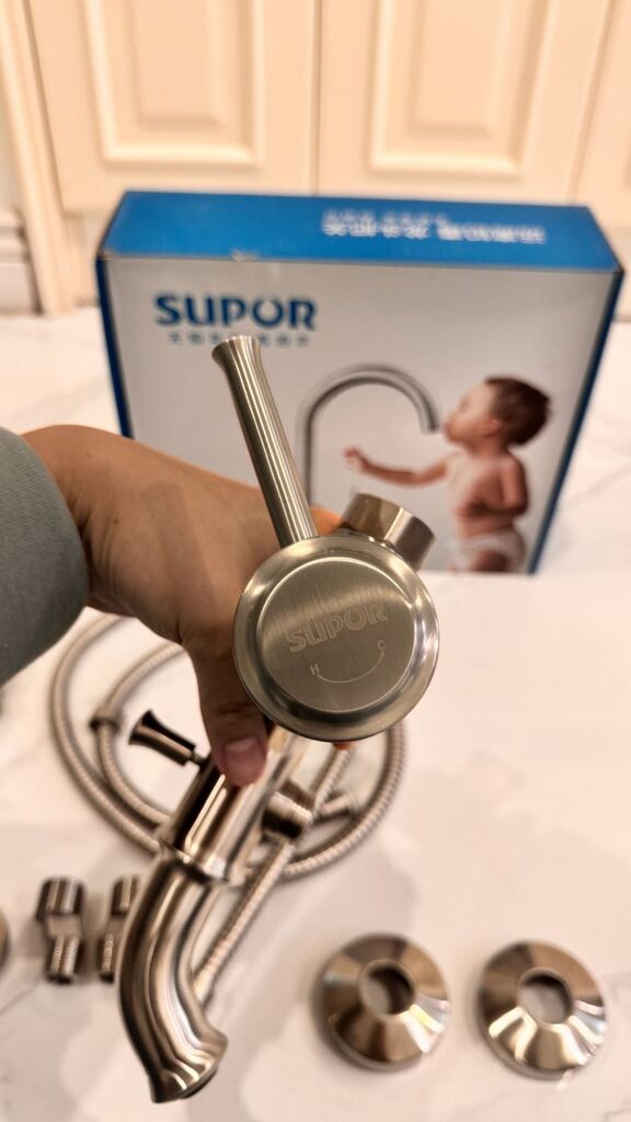 BỘ VÒI TẮM HOA SEN INOX SUPOR 251702-02-LS nóng lạnh - Ảnh 3