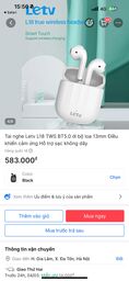 (kiệt pin, tặng kèm pin thay )Tai nghe Bluetooth TWS hãng LeTV L18 , sạc không…