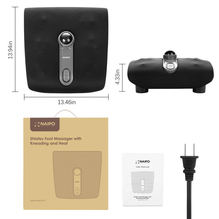 Máy massage chân bi đá nóng chính hãng NAIPO MGF-50177( điện 110v - có tặng kèm adapter 110v)