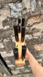 Bộ dao làm bếp 7 món hãng BTSM , có dao chặt , đế cắm dao bằng Gỗ