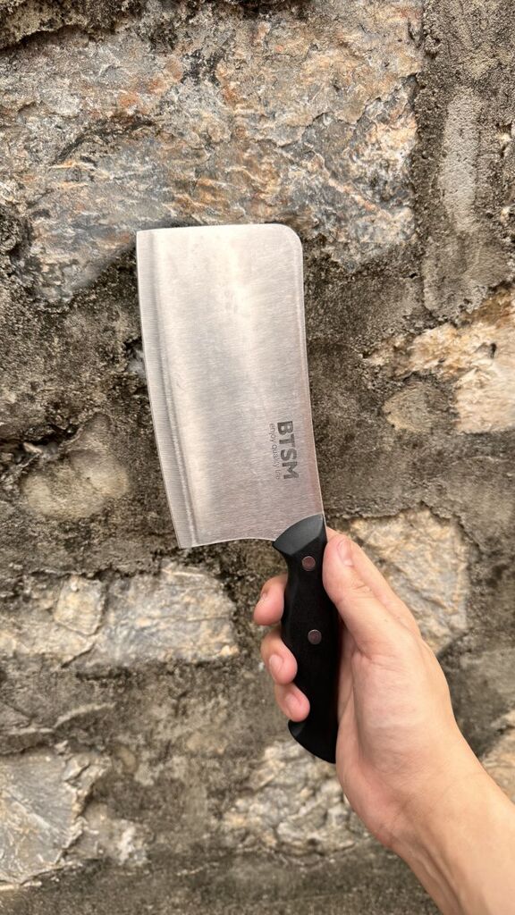 Bộ dao làm bếp 7 món hãng BTSM , có dao chặt , đế cắm dao bằng Gỗ - Ảnh 4