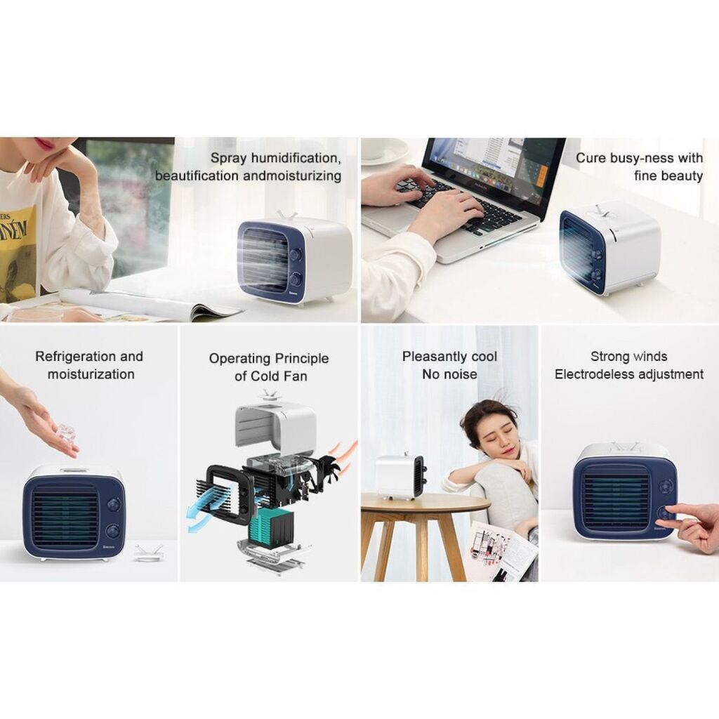 Quạt điều hoà hơi nước mini chính hãng Baseus để bàn, nhỏ gọn - Ảnh 3