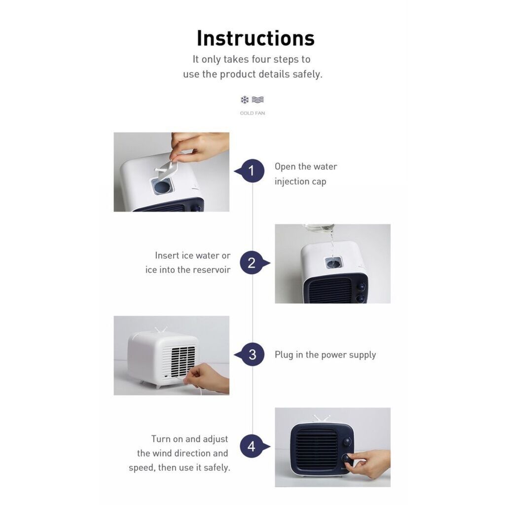 Quạt điều hoà hơi nước mini chính hãng Baseus để bàn, nhỏ gọn - Ảnh 4